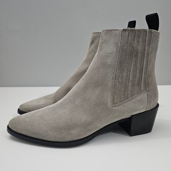 NEW Rag & Bone Rover Ankle Boot Chelsea Cemento Gray Suede Leather EU Size 40 - Picture 1 of 14